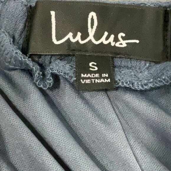 NWT Lulus Lost In Paradise Dusty Blue Maxi Dress - Picture 7 of 7